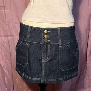 Dark Blue Denim Mini Skirt